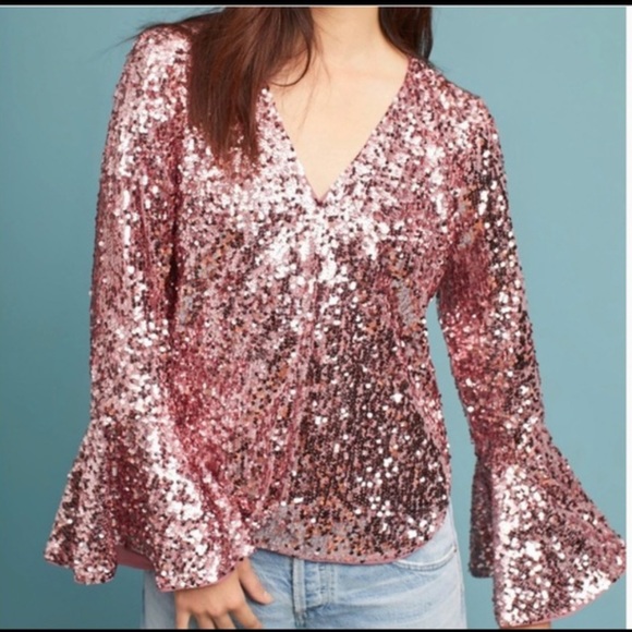 Anthropologie Tops - NWT Anthropologie MOULINETTE SOEURS Sequined Bell Sleeve top